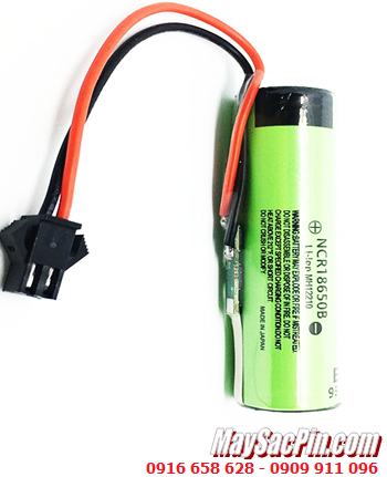 Panasonic NCR18650B (Dây zắc cắm); Pin sạc 3.7v Panasonic NCR18650B 3400mAh Discharge 10A